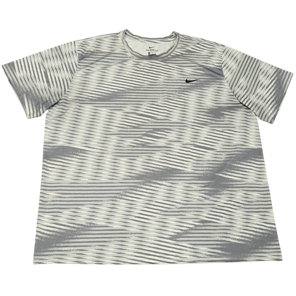 Nike Dri-FIT The Nike Tee Mens 3XL Gray White All Over Print Shirt CK4254-100